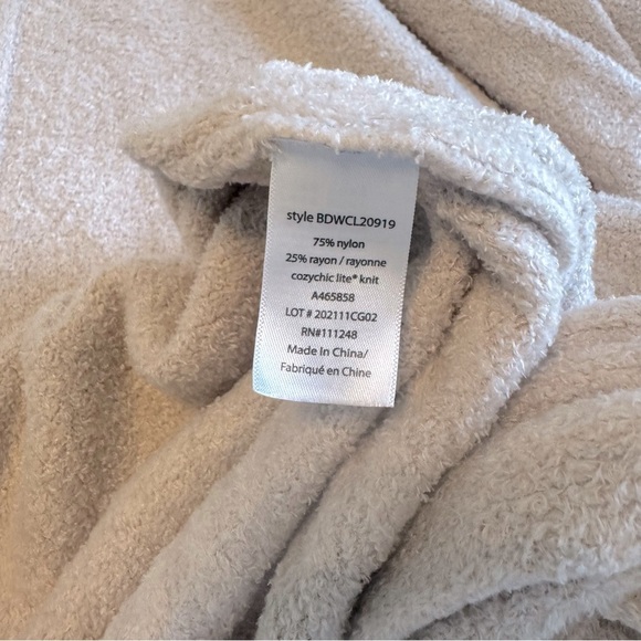 Barefoot Dreams Cozy Chic Open Front Shawl Tan Cardigan Sweater Size Small - Picture 6 of 6